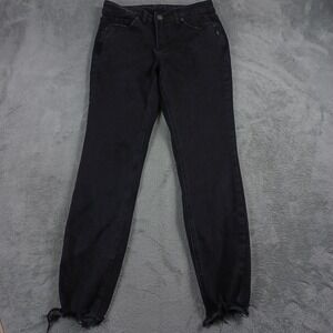 Silver Jeans Womens‎ 29 Black Suki Skinny Frayed Denim Distressed Pockets